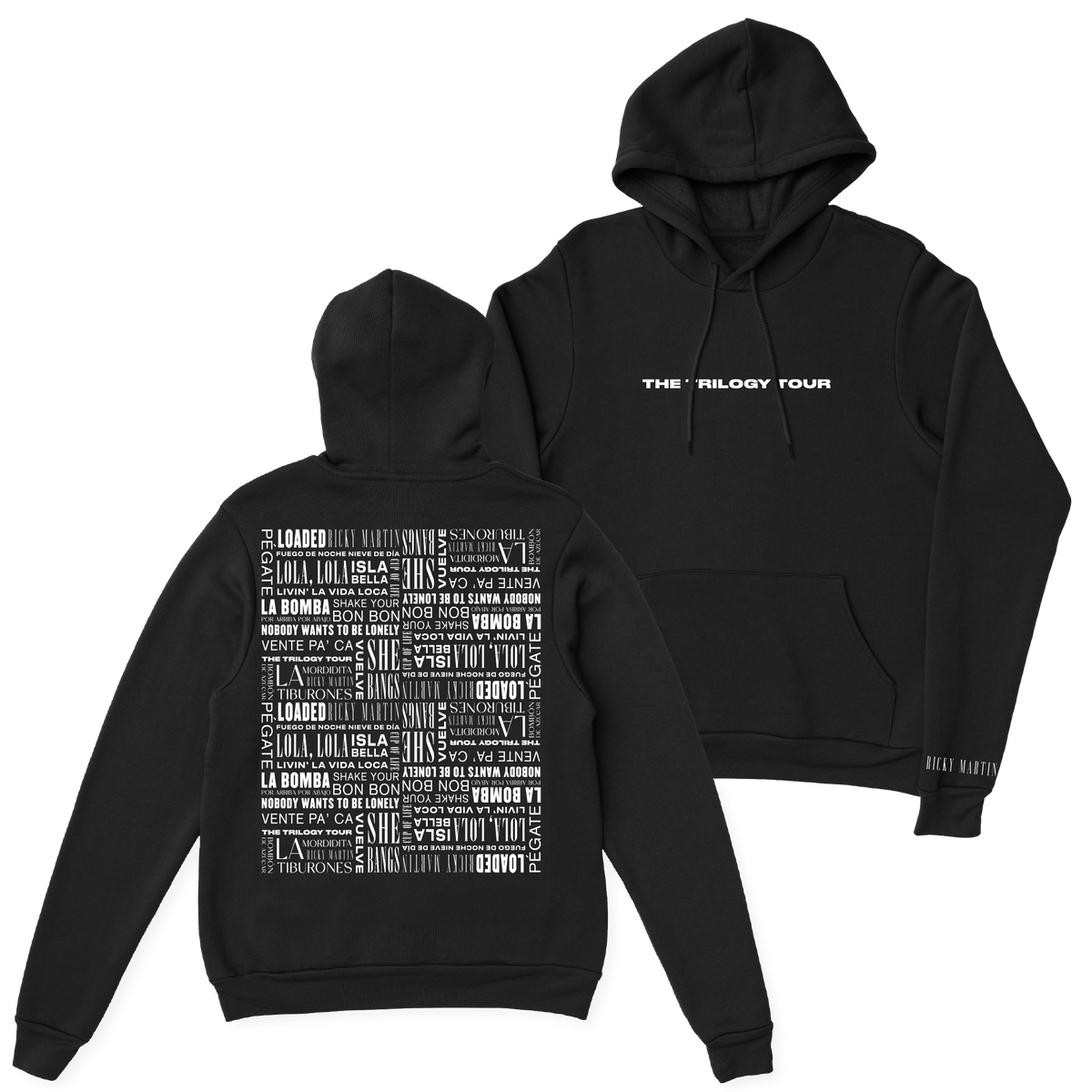 Title Collage Black Pullover Hoodie – Ricky Martin Store