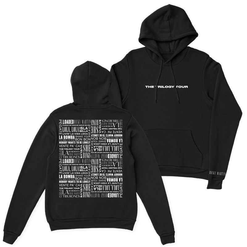 Title Collage Black Pullover Hoodie